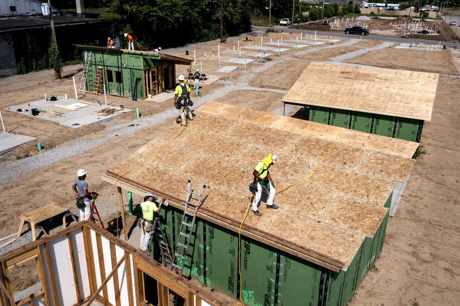Tiny homes in Veterans Community Project begin to take shape